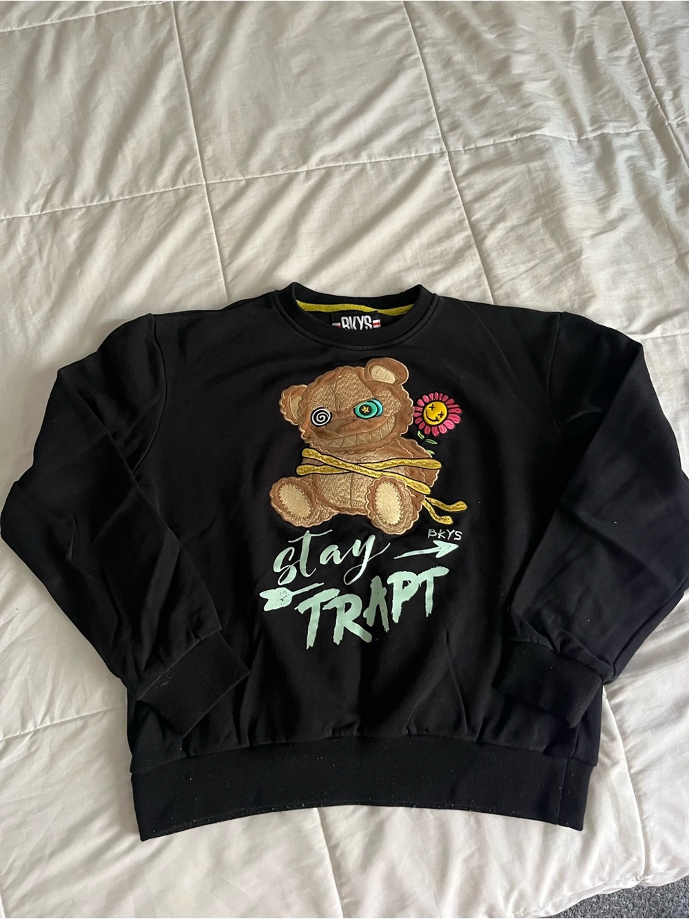 Black Teddy Embroidered Crewneck - BKYS